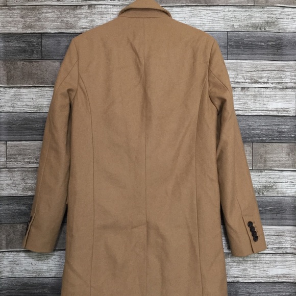 Banana Republic Long Wool Blend Overcoat Jacket Men’s S Tan Brown - Picture 5 of 10